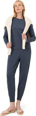 Pact Luxe Essential Crewneck Long Sleeve Tee Made With Organic Cotton in Steel Blue at Nordstrom, Size Xx-Large