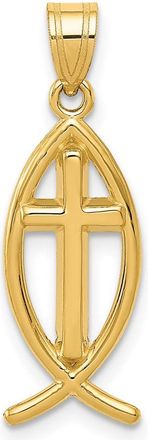 Diamond2Deal 10k Yellow Gold Ichthus Fish Pendant