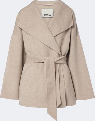 Isabel Marant Ceaton wool and cashmere wrap coat