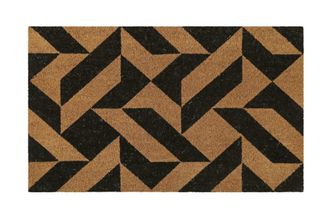 Wecon Home Felpudo de fibra de coco estampado negro 60x90