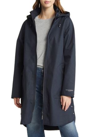 Ilse Jacobsen Hooded Water Repellent Rain Jacket in Dark Indigo at Nordstrom, Size 10 Us