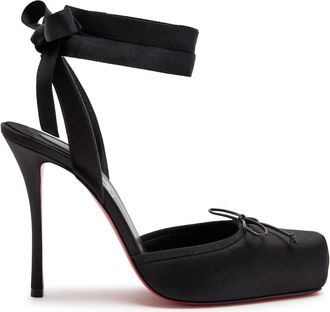 Christian Louboutin Cassia Lace Up 100 Satin Pumps - Black - 37 (IT37 / UK4)