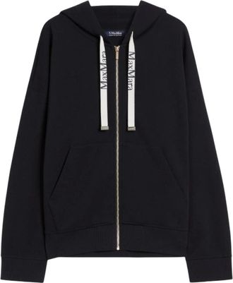 Max Mara Zip-throughs, female, Black, Size: XS SmmJour Zip-up Sweatshirt