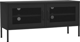 vidaXL TV Cabinet Black 105x35x50 cm Steel vidaXL
