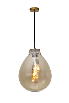 Netlighting Rio 1 Light Medium Champagne Crystal in Grey