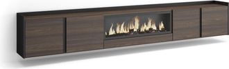 Skraut Home Skraut Home - Mueble Tv, Televisi&oacute;n, Muebles De Sal&oacute;n, Almacenaje, 315x35x50cm, Para Tv Hasta 80, Chimenea El&eacute;ctrica Xxl, Colgado, Suspendido, Estilo 