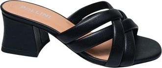 Pollini Schoenen, Dames, Zwart, 41 EU, Leer, sandali Pelle