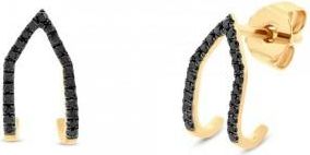 Allurez 0.15ct 14k Yellow Gold Black Diamond Earrings