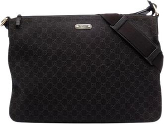 Gucci Pre-owned Cross Body Bags, female, Brown, Size: ONE SIZE Pre-owned Denim Crossbody Bag