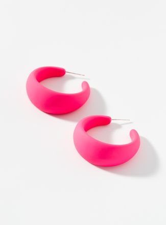 Simons Womens Large coloured acrylic Hoop Earrings