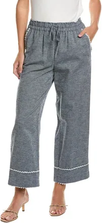 CeCe by Cynthia Steffe Cece Pull-On Cropped Linen-Blend Pant