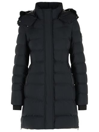 Moose Knuckles Black Nylon Blend Parka with Removable Hood