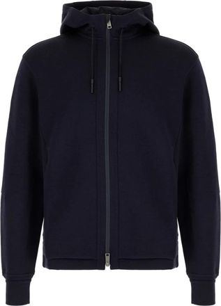 Ermenegildo Zegna High Performance Wool Blend Full Zip Hoodie - Heren - Vesten met rits - Blauw - M - Katoen - Hoodies & sweatvesten