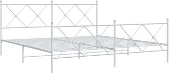 vidaXL Vidaxl - Estructura Cama Sin Colch&oacute;n Con Estribo Metal Blanco 183x213 Cm