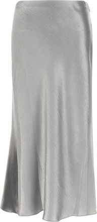 Tory Burch Rokken, Dames, Grijs, L, Satijn, Satijnen Midi Rok