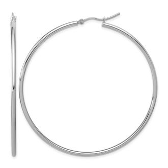 Diamond2Deal 14k Gold Polished 2x60mm Polished Hoop Earrings