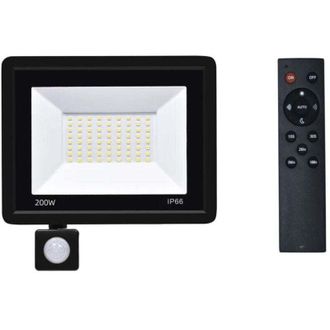 OEM Foco Led Exterior De 200 W Con Sensor De Movimiento, 72 Led Blancos Fr&iacute;os Superbrillantes, 6500 K, 16000 L&uacute;menes, Resistente Al Agua Ip66, Con Sensor 