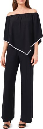 Chaus Popover Off the Shoulder Jumpsuit in Rich Black at Nordstrom, Size Small