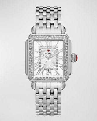 Michele Deco Madison Diamond Watch, Silver/White