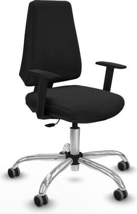 Piqueras y Crespo Piqueras Y Crespo - Elche Cp Similpiel Negro Brazos 1d Base Cromada Ruedas Engomadas 65mm