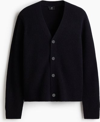 H&M Cardigan aus Wolle in Regular Fit - Blue