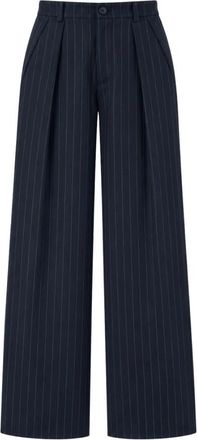 SOLOTRE Wijde broek - Dames - Wijde Broeken - Blauw - M - Broeken