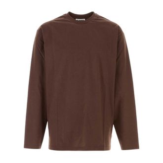 Jil Sander Long Sleeve Tops, male, Brown, Size: 2XL Long-sleeve Cotton T-shirt