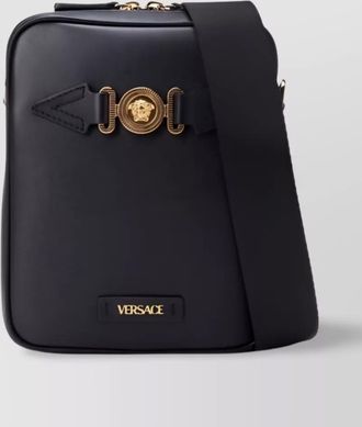 Versace leather messenger bag