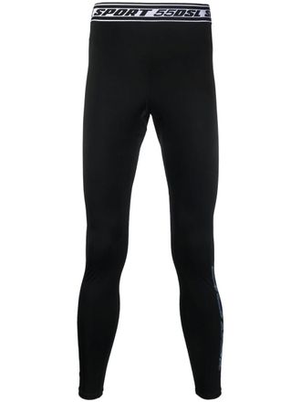 Diesel logo-waistband detail leggings - men - Polyamide/Spandex/Elastane - 3XL - Black
