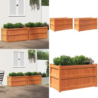 vidaXL Fioriere da Giardino 2pz Marrone Cera Legno Massello di Pino - Fioriere in legno - Fioriere da esterno