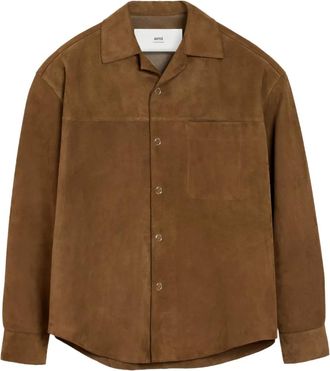 Ami Giacca-camicia in pelle - Marrone