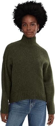 Madewell Fluffy Wool Balham Hi-Low Turtle Womens Sweater Midnight Olive : XL (Womens 14-16), Polyamide/Wool