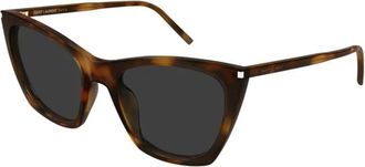 Saint Laurent SL 214 Kate Thin 003 Zonnebrillen - Dames - Zonnebrillen - Bruin - 55 MM - Accessoires