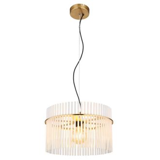 Netlighting Gorley Pendant Ceiling Light Gold Colours Matt Opal Glass Shade 1x E27