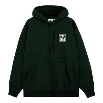 Obey Hoodies & sweatvesten, Heren, Groen, M, Katoen, Eyes Icon Hood Fleece