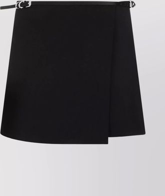 Givenchy mini wrap skirt silver-tone buckle