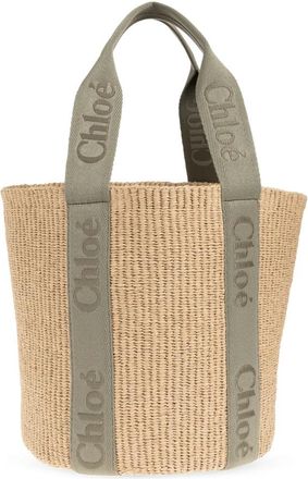 Chlo&eacute; Woody Large Shopper Tas - Dames - Shoppers - Beige - ONE Size - Leer - Tassen