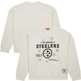 Mitchell & Ness Womens Mitchell & Ness Cream Pittsburgh Steelers Plus Size Shooting Star Sweatshirt at Nordstrom, Size 3X