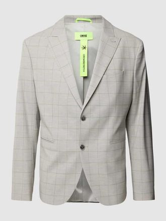 Cinque 2-Knopf-Sakko in melierter Optik mit Gitterkaro Modell Dato in Silber, Gr&ouml;&szlig;e 94