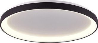 Trade Shop Trade Shop - Plafoniera Modern Tonda Led Cct 60 W 3000k 4000k Lampada Parete 80 Cm - Negro