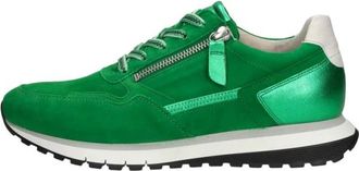 Gabor Sneakers Laag - Dames - Sneakers - Groen - 38 EU - Leer - Schoenen