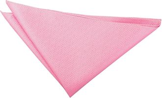 DQT Men Pink Solid Plain Stripe Floral Paisley Polka Dot Pocket Square - Greek Key Baby Pink