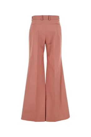 Chlo&eacute; Womens Dark Pink Cotton Palazzo Pant Wildpink Exterior: Pantaloni