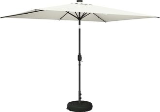 vidaXL Parasol De Jard&iacute;n Con Luces Led Y Base 200 X 300 Cm Poli&eacute;ster Vidaxl