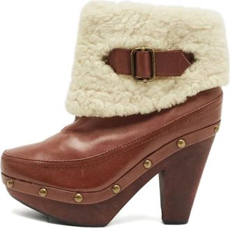 Marc Jacobs Stivali in shearling con plateau - Marrone