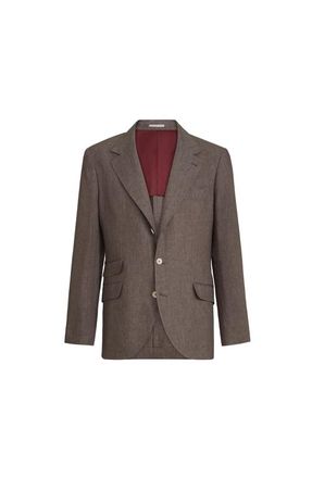 Brunello Cucinelli Linen deconstructed blazer in Hazelnut at Nordstrom, Size 54 It
