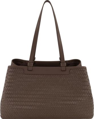 Vince Marin East/West Woven Leather Tote in Date at Nordstrom