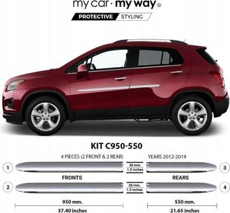 OEM Opel Mokka - Tiras Centrales Cromadas Para Puertas Laterales