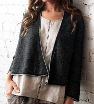 Liv Reversible Stitch Cardigan In Black/white