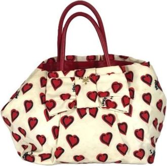 Prada Pre-owned Leather prada-bags - Dames - Vintage Shopper - Wit - ONE Size - Leer - Vintage